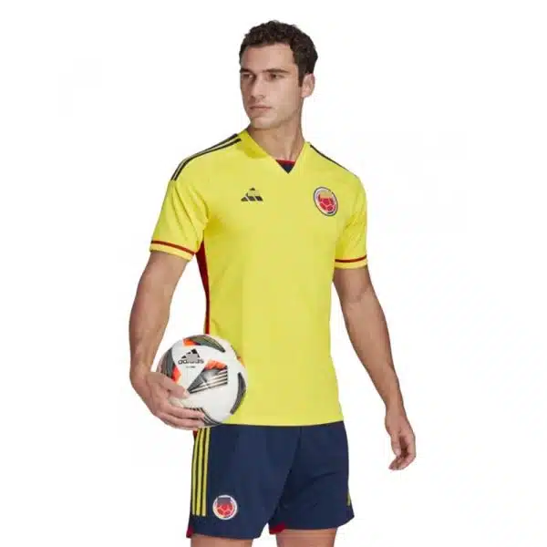 camiseta mundial colombia 2022 local amarilla barata detalles