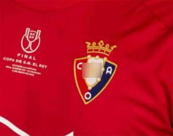 camiseta osasuna final copa del rey 2023 roja frontal detalles barata