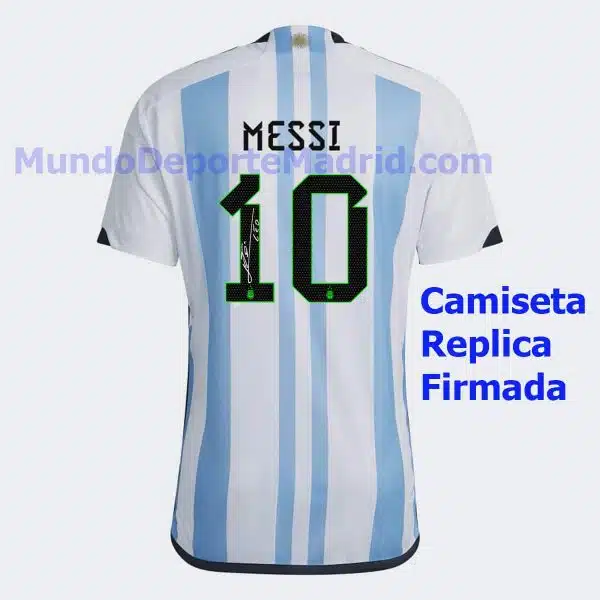 camiseta argentina firmada por messi replica