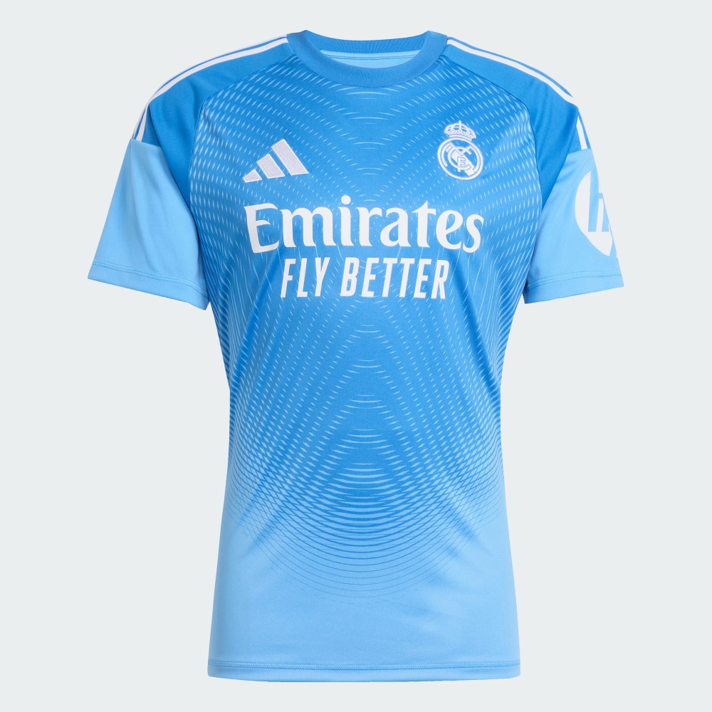 Camiseta Portero R. Madrid 2026 1 Camiseta oficial de portero Real Madrid 2025/2026 azul. Diseño exclusivo para guardametas, versión adulto.