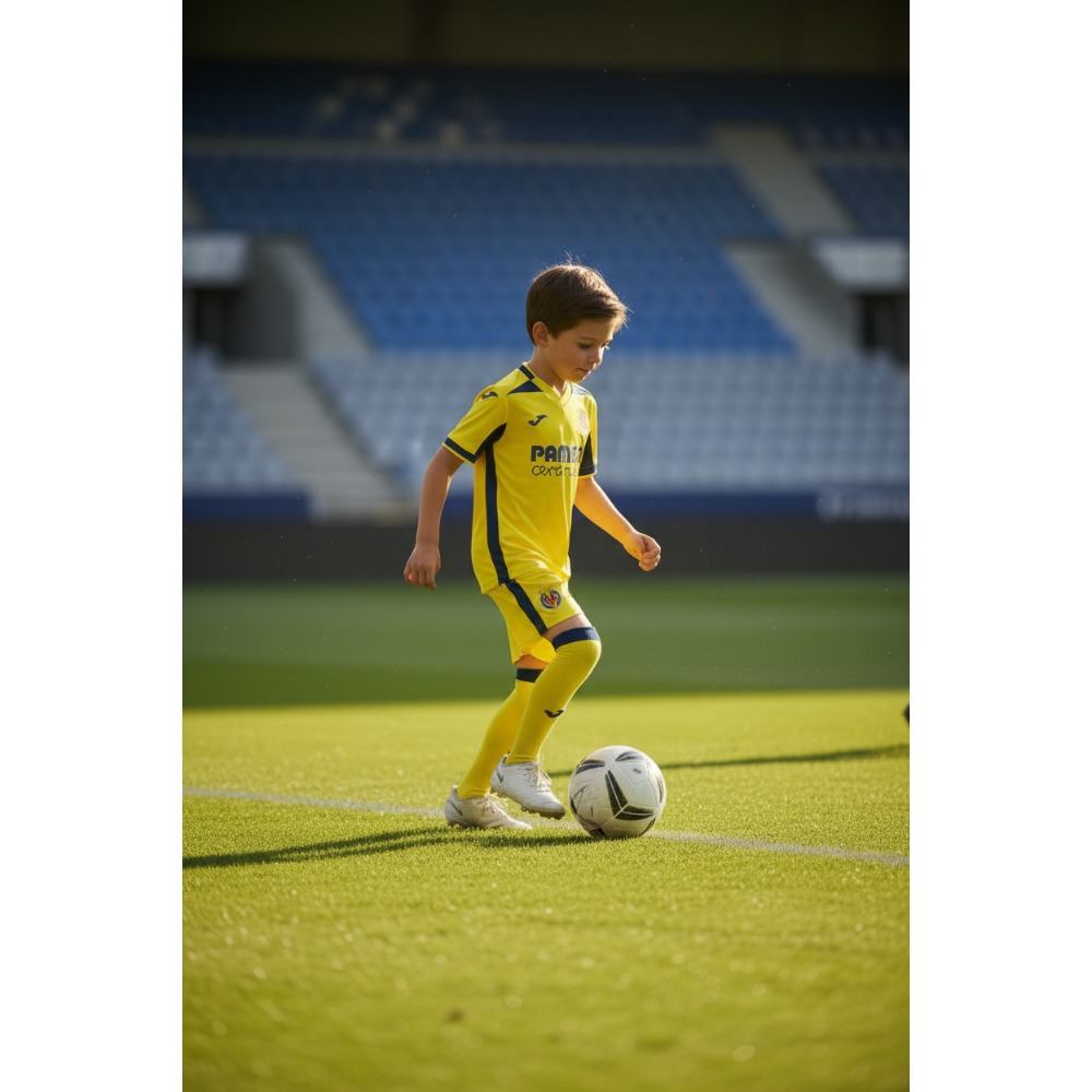 1ª Equipación Villarreal Niños 26/27 3 Camiseta de la primera equipación del Villarreal CF para niños de la temporada 2026/2027. Uniforme oficial de color amarillo.