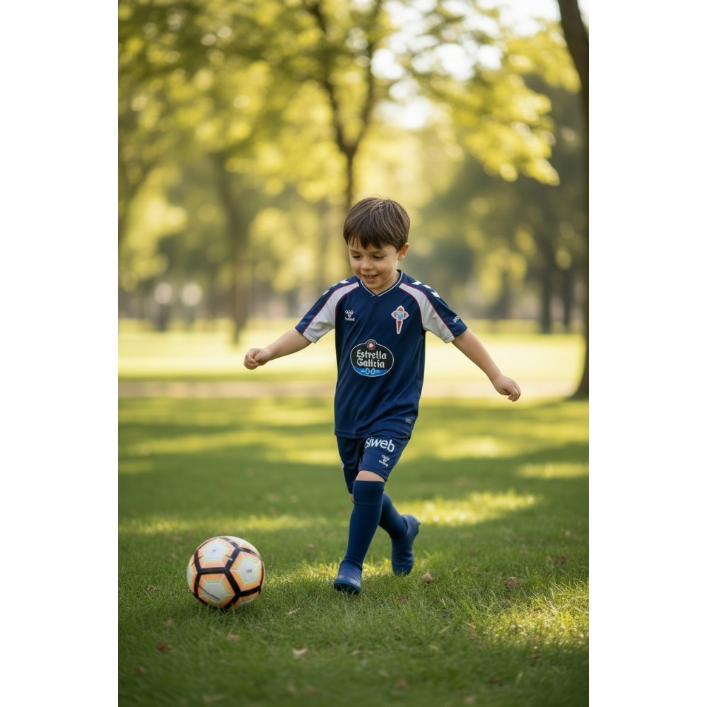 2ª Equipación Celto de Vigo Niños 26/27 3 Uniforme visitante del Celta de Vigo 2026-2027 en talla infantil. Segunda equipación oficial para los jóvenes aficionados.