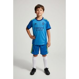 Camiseta Novena Real Madrid 2002 9 Segunda equipación de portero para niños del Real Madrid temporada 26/27. Camiseta oficial para los más pequeños.