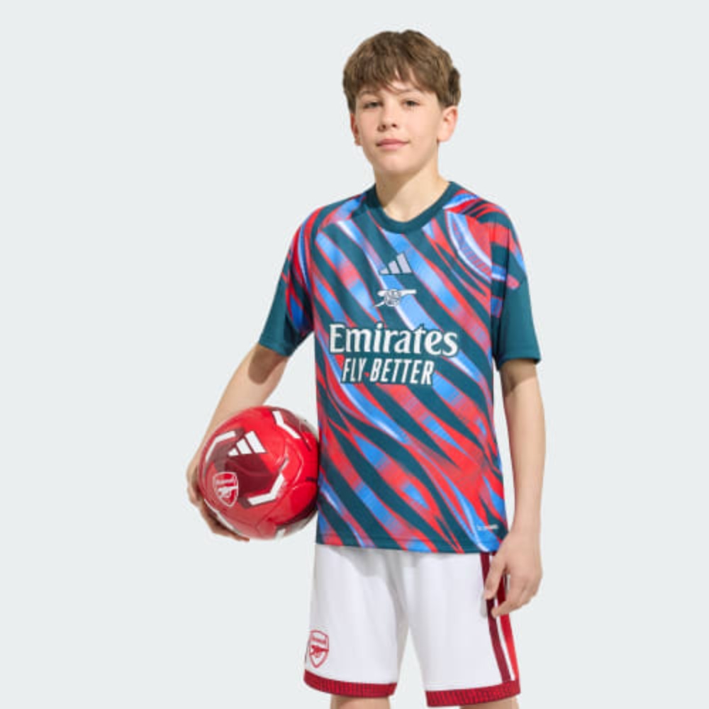 CAMISETA CALENTAMIENTO NIÑOS ARSENAL FC 26/27 3 Camiseta de calentamiento para niños del Arsenal FC, equipación oficial prepartido para la temporada 2026/2027.