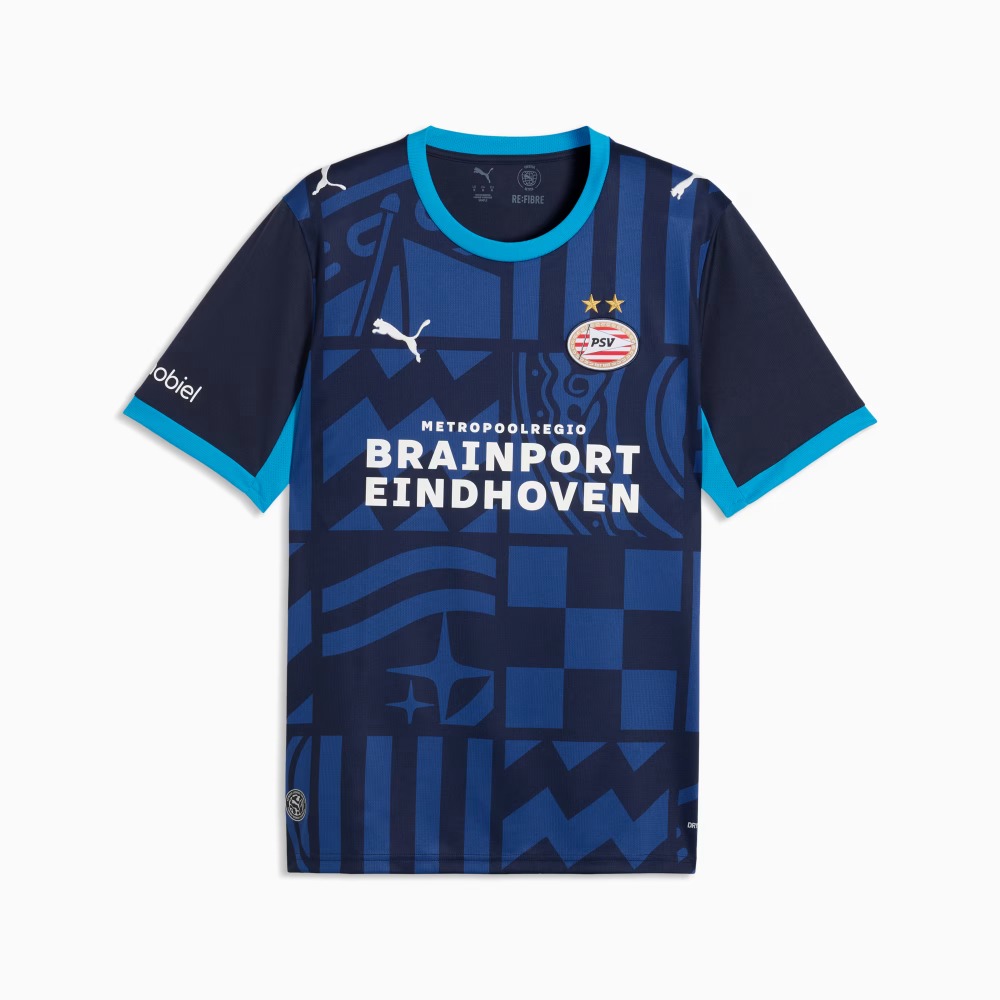 Camiseta PSV Eindhoven 3.ª equipación 26/27 4 Camiseta oficial PSV Eindhoven 3.ª equipación 26/27 para adulto. Diseño del tercer uniforme del club holandés.