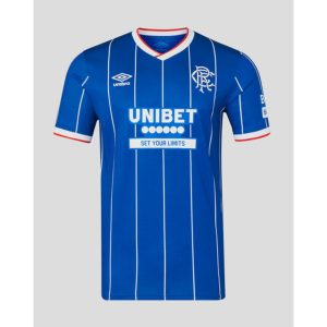 Camiseta de la primera equipación del Rangers FC para adulto, temporada 2026/27. Diseño oficial en color azul royal con detalles.