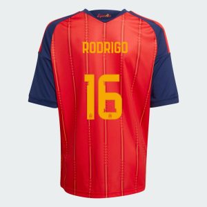Camisetas de España Mundial 2026 8 Camiseta de la primera equipación de España para adulto con la serigrafía oficial de Rodri y el número 26 en la espalda.