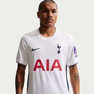 Camiseta oficial de la primera equipación del Tottenham Hotspur 2026/27 para adulto. Vista frontal en color blanco y azul.