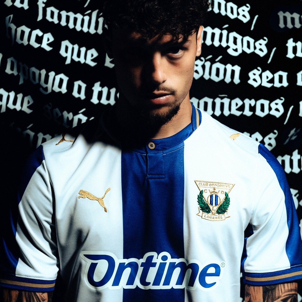 Camiseta Leganes 2026/27 3 Camiseta de la primera equipación del CD Leganés para la temporada 2026/27. Modelo de adulto. Vista frontal del diseño.