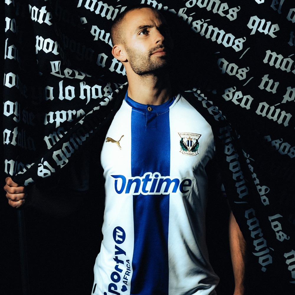 Camiseta Leganes 2026/27 4 Camiseta de la primera equipación del CD Leganés para la temporada 2026/27. Modelo de adulto. Vista frontal del diseño.