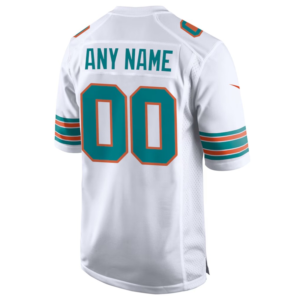 Camiseta NFL Miami Dolphins Visitante 2026 3 Camiseta de la segunda equipación (visitante) de los Miami Dolphins para la temporada 2026 de la NFL, modelo de adulto.