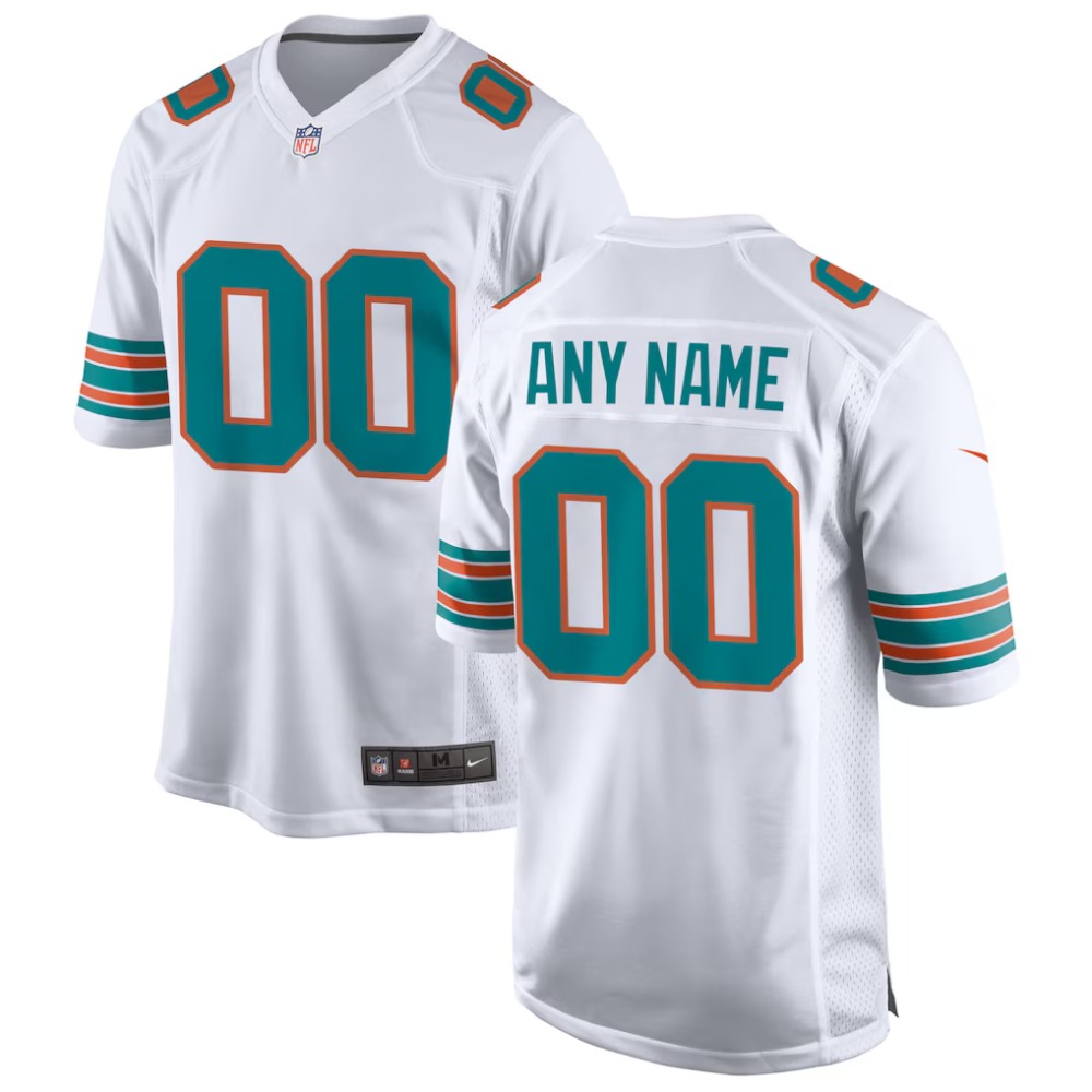 Camiseta NFL Miami Dolphins Visitante 2026 1 Camiseta de la segunda equipación (visitante) de los Miami Dolphins para la temporada 2026 de la NFL, modelo de adulto.