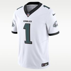 Camisetas NFL 18 Camiseta blanca de la segunda equipación de los Philadelphia Eagles de la NFL para adulto. Vista frontal del jersey oficial.