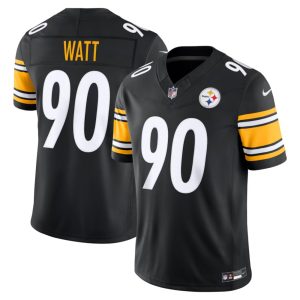 Camisetas NFL 20 Camiseta oficial NFL Pittsburgh Steelers 2026 primera equipación para adulto. Uniforme negro y dorado de los Steelers.