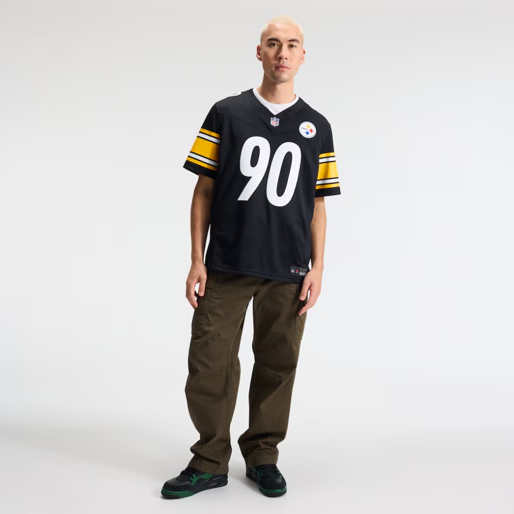 Camiseta NFL Pittsburgh Steelers 2026 4 Camiseta oficial NFL Pittsburgh Steelers 2026 primera equipación para adulto. Uniforme negro y dorado de los Steelers.