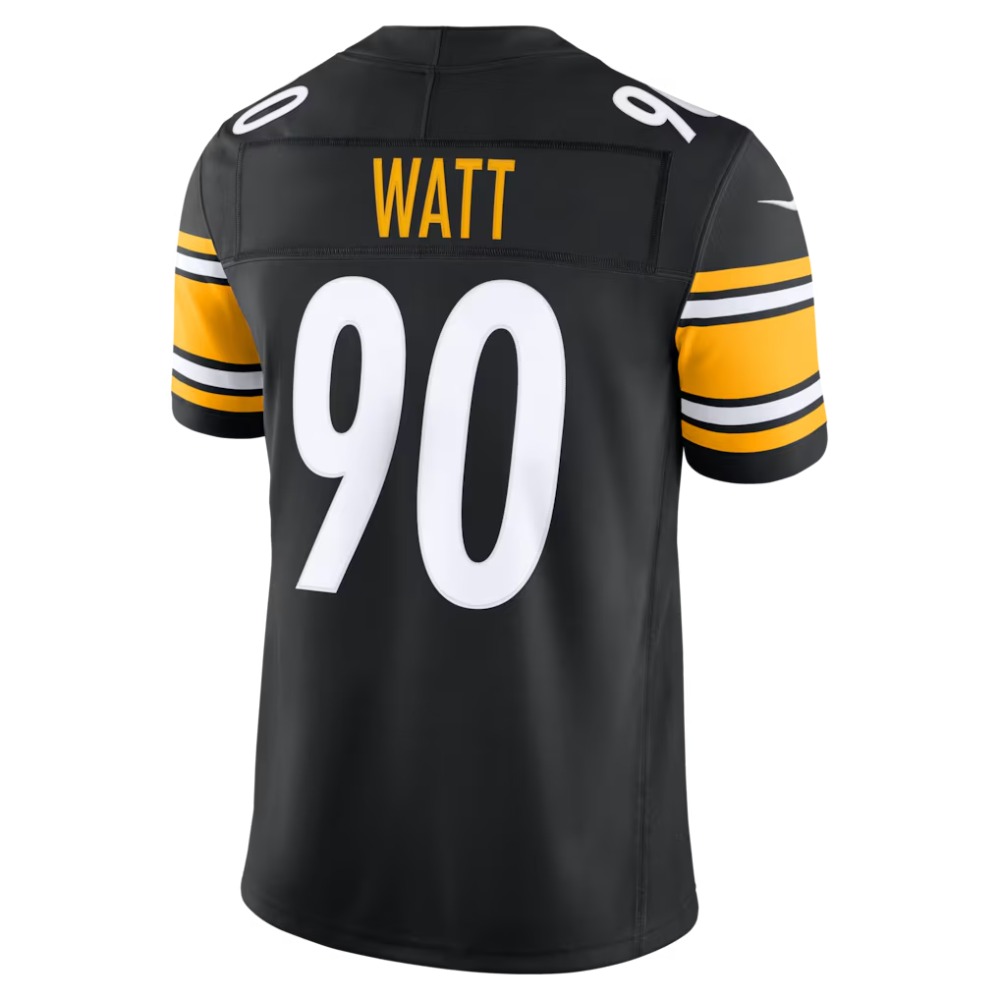 Camiseta NFL Pittsburgh Steelers 2026 7 Camiseta oficial NFL Pittsburgh Steelers 2026 primera equipación para adulto. Uniforme negro y dorado de los Steelers.
