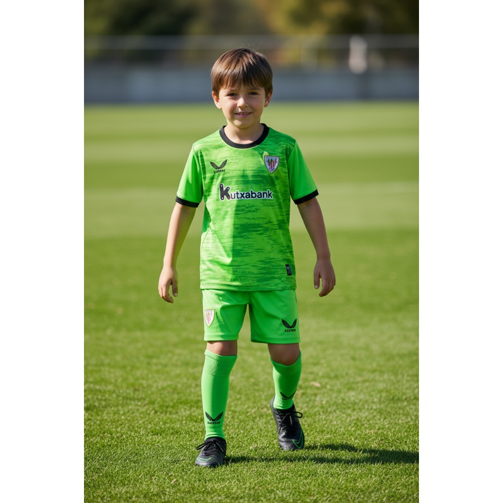 Camiseta Portero At. Bilbao Visitante Niños 26/27 1 Camiseta de portero visitante para niños del Athletic Club de Bilbao, temporada 26/27. Equipación oficial para los más pequeños.