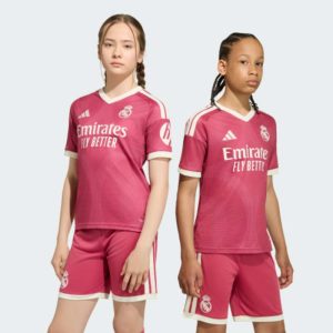 Camisetas del Real Madrid Baratas 5 Tercera equipación oficial del Real Madrid para niños, temporada 2026-2027. Conjunto de camiseta y pantalón infantil.