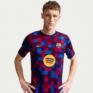 Camisetas del Barcelona 2026-2027 10 Camiseta de calentamiento Pre-partido del FC Barcelona para la temporada 26/27. Ropa oficial de entrenamiento para adulto del Barça.