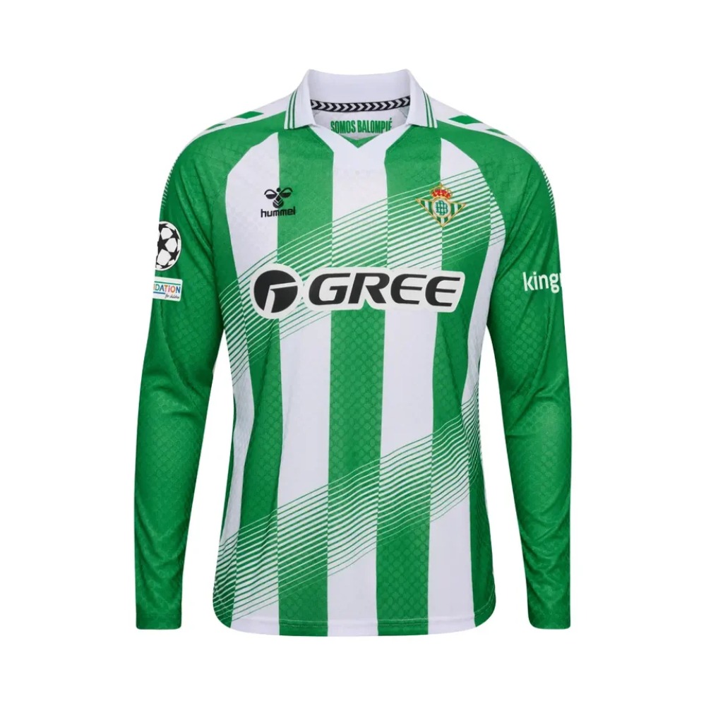 Camiseta Betis Manga Larga 26/27 1 Camiseta de manga larga del Real Betis Balompié para la temporada 26/27. Primera equipación oficial para adulto.