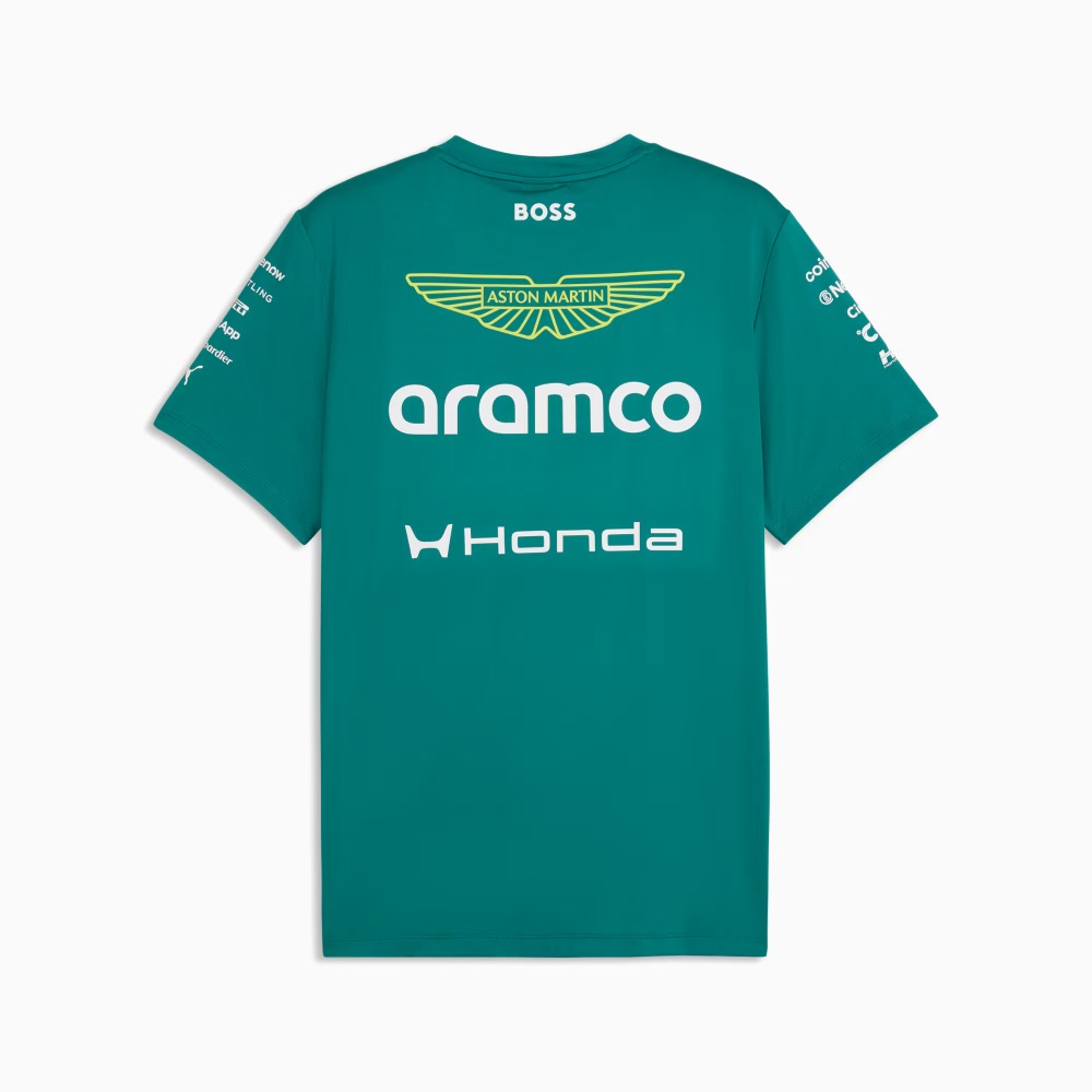 Camiseta F1 Aston Martin 5 Camiseta oficial del equipo Aston Martin de Fórmula 1. Diseño en color verde racing con logos de patrocinadores.