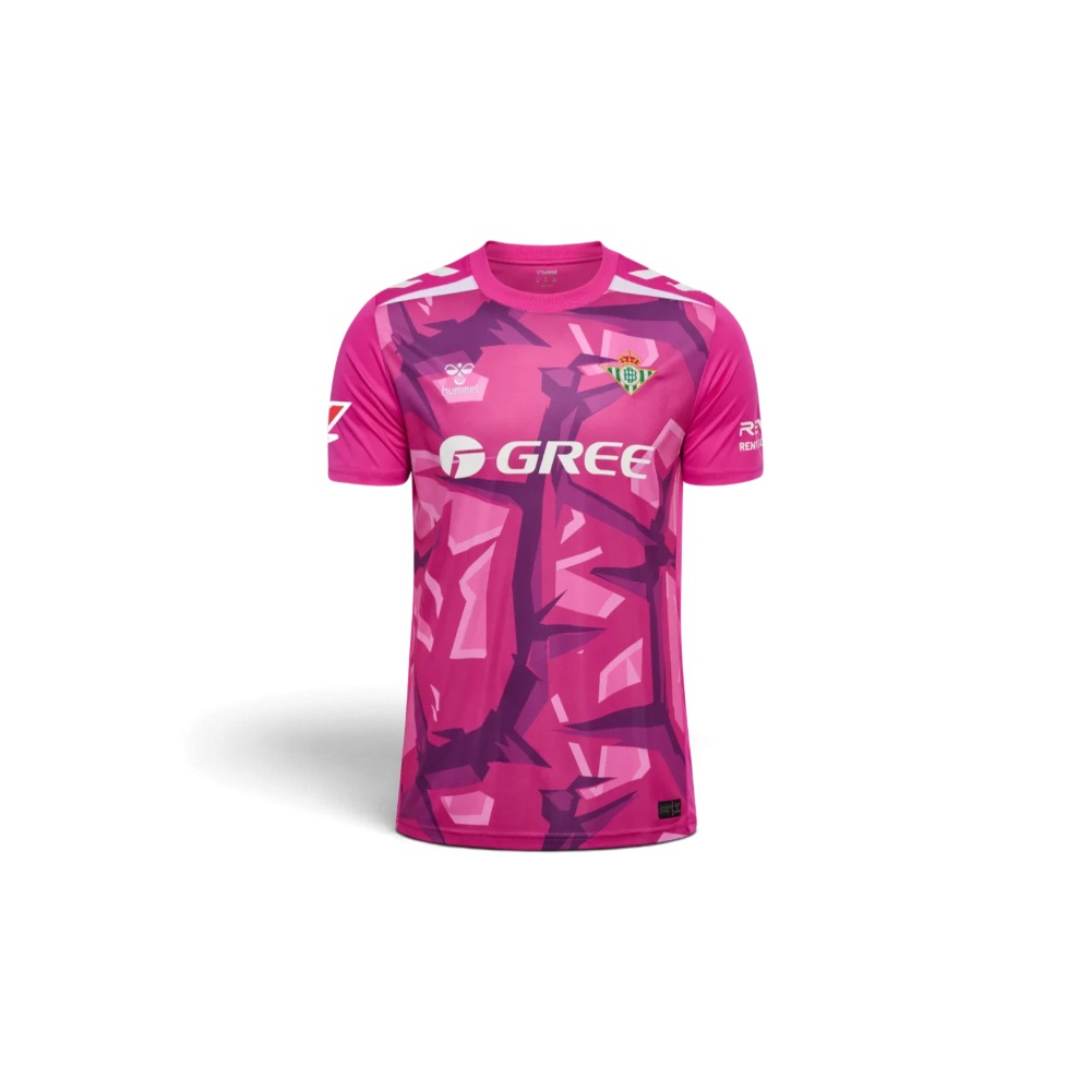Camiseta Portero Betis 26/27 Rosa 1 Camiseta de portero del Real Betis para la temporada 2026/2027. Equipación oficial de fútbol para adulto en color rosa.