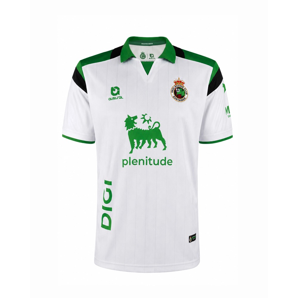 Equipación Racing Santander Niño 26/27 4 Primera equipación de fútbol del Racing de Santander para niño, temporada 26/27. Incluye camiseta y pantalón oficiales.